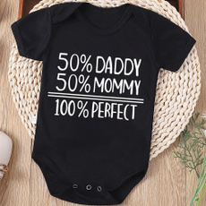 Shorts, 50daddy50mommy100perfectbodysuit, babyshirt, letter print