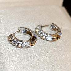 Cubic Zirconia, Hoop Earring, Jewelry, 925 silver earrings