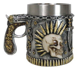 Coffee, skull, Pets, Steampunk