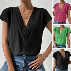 blouse, Summer, 플러스 사이즈, Shirt