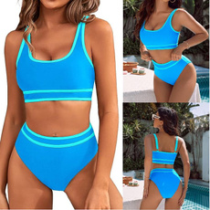 bathing suit, two piece swimsuit, bikini set, high waisted