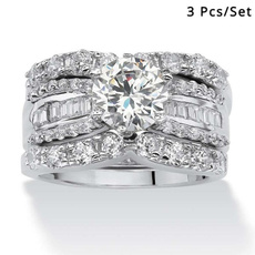Cubic Zirconia, Engagement, Women Ring, 925 silver rings