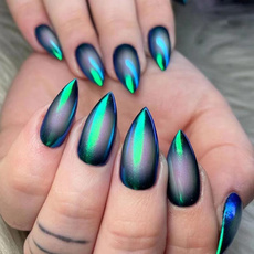 artificialfingernail, eye, frenchgradientshinyfakenail, Beauty