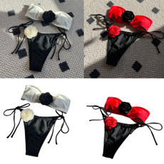 bathing suit, strapless, Woman, Lace