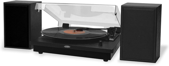 turntable, black, jensen, Speakers