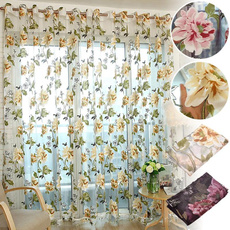 Flowers, tulle, lightfilteringcurtain, diningroomcurtain