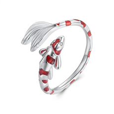 adjustablering, 925 sterling silver, Women Ring, fishring