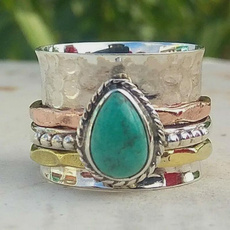 Antique, bohemianring, Turquoise, Vintage