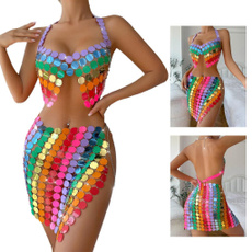 for women, rainbow, crop top, Jewelry