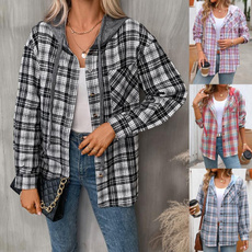 plaid shirt, shirtsforwomen, hooded, Shirt