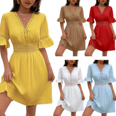 sleevevneckdresse, alinedresse, Shorts, short dress