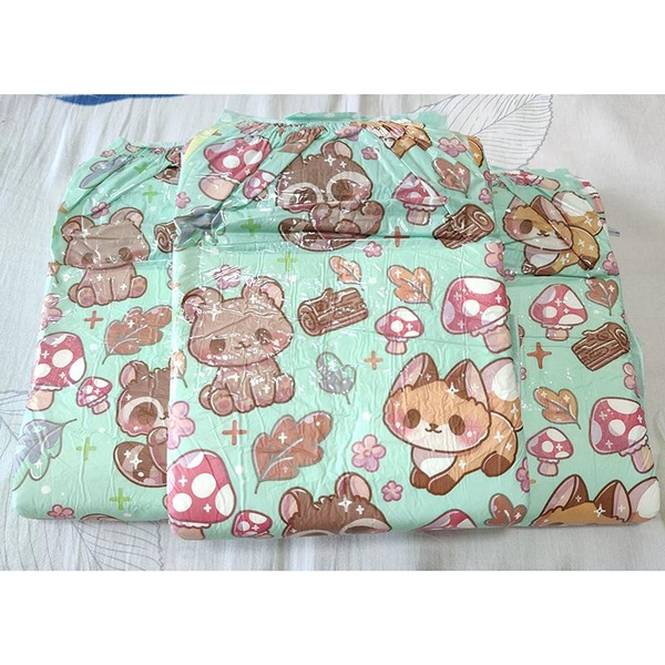2pcs In A Pack Abdl Diapers Cute Printed Adult Diapers Ddlg Adult
