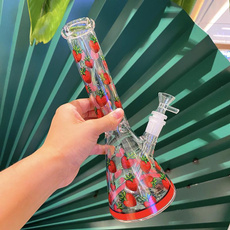 water, glasswaterpipe, strawberry, glass pipe
