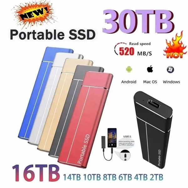 Original SSD Portable External Hard Drive 1TB 2TB Mobile Solid State ...