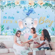 Blues, caketabledecor, bluebabyelephantbanner, Elephant