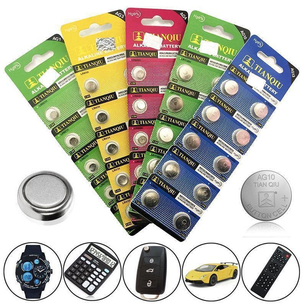 10Pcs/Pack Alkaline Button Battery AG1 AG3 AG4 AG10 AG13 1.5V Coin Cell ...