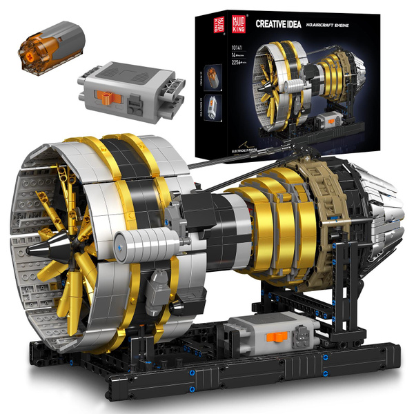 Mould King 10141 MOC Technical Aircraft Engine Building Blocks Kit with ...