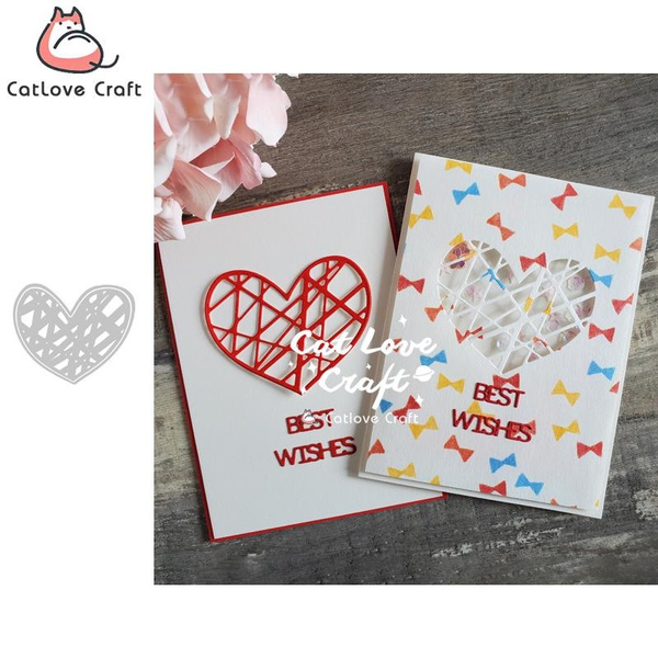 Catlove Love Heart Metal Cutting Dies Scrapbooking Mold Knife Stencil ...