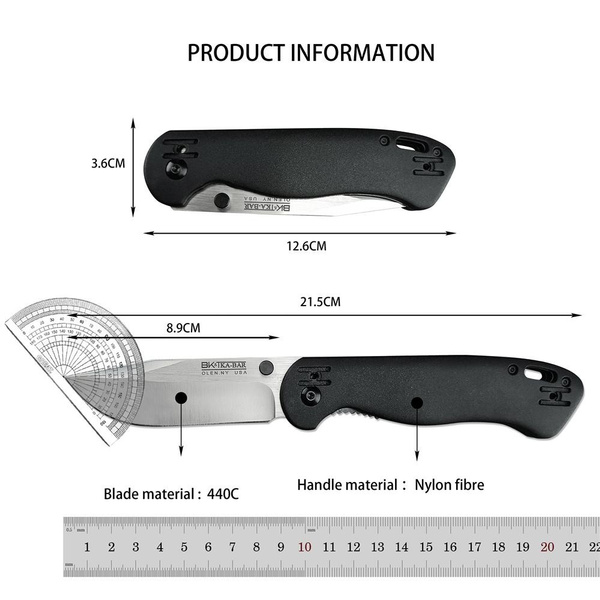 Ka bar bk40 becker tactical folding knife 3 56 aus 8a clip point blade
