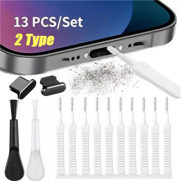 13PCS Dust Cleaning Tool Mobile Phone Speaker & Port Dust Removal ...
