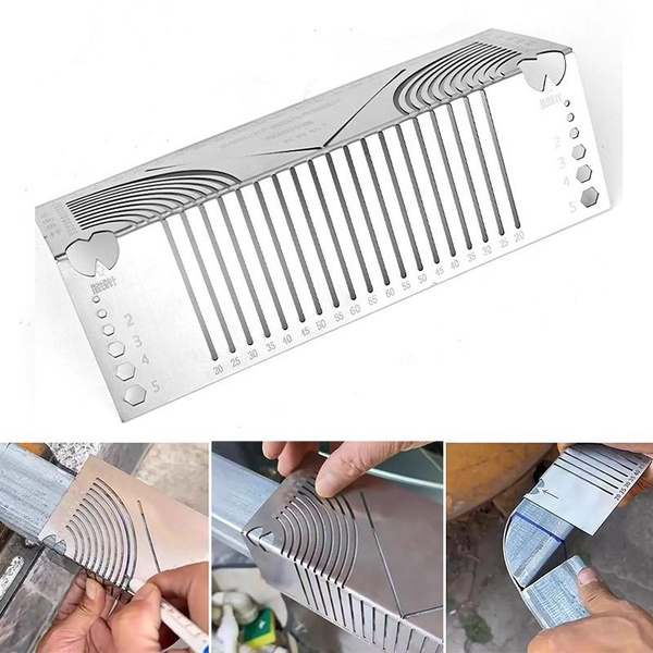 Tubular Ruler 20-65mm DIY Square Tube Folding Ruler Metal Multi-Purpose 90-Degree ...