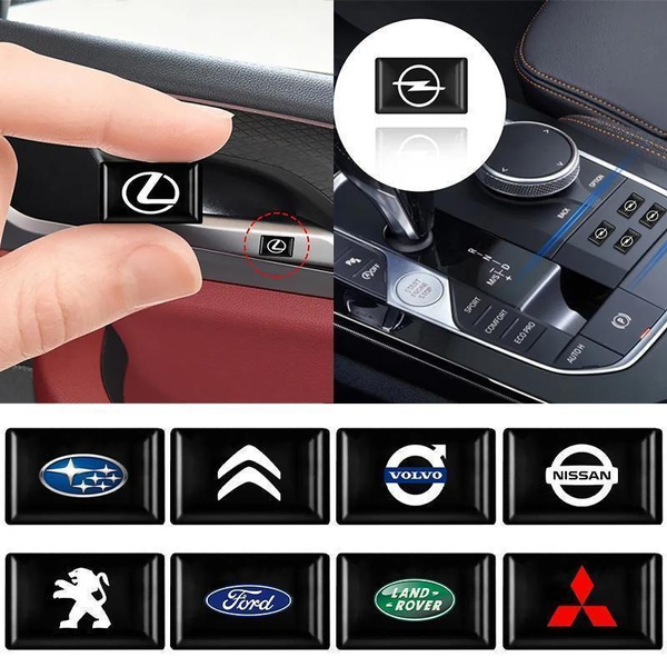4Pcs Epoxy 3D Car Styling Stickers Logo Decal Interior Decoration Car ...