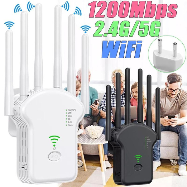 1pcs EU Plug 4 Modes WLAN Repeater 1200Mbps Router Range 200m WIFI ...