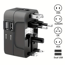 Plug, traveladapter, usb, universaladapter