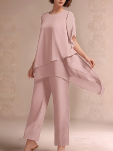 Set, Irregular, chiffon, solid