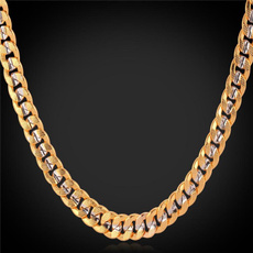 platinum, goldplated, Chain Necklace, Hombre