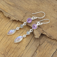 Sterling, rainbow, Silver Earrings, Dangle Earring