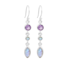 Sterling, rainbow, Silver Earrings, Dangle Earring