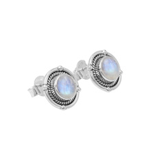 rainbow, 8MM, Gemstone Earrings, Stud Earring