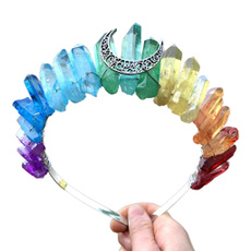 Antique, rainbow, quartz, crown