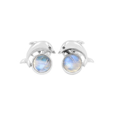 Sterling, rainbow, Silver Earrings, rainbowmoonstoneearring