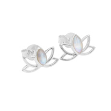 daintymoonstonestud, Sterling, Silver Earrings, Gemstone Earrings