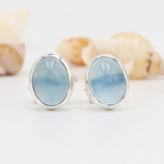 Mujeres, aquamarine, Joyería de pavo reales, Sterling Silver Earrings