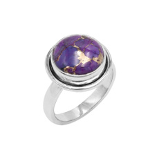 Sterling, Turquoise, purplecopperturquoise, Silver Ring