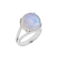 Sterling, rainbow, roundmoonstonering, 925 silver rings