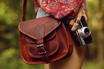 Brass, Shoulder Bags, polished, brown