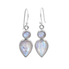 Dangle Earring, twostoneearring, solidsilverearring, Earring