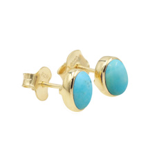 Sterling, goldplated, Turquoise, gold plated earrings