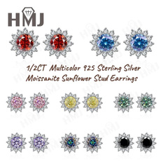 sterling silver, moissanite earrings, Sterling Silver Earrings, Stud Earring