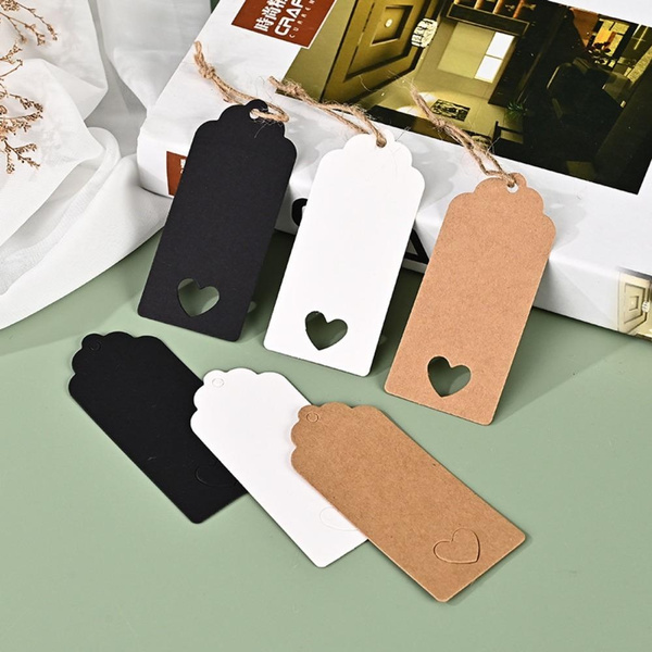 100Pcs Kraft Paper Tags Handmade with Love Hang Tags Garment Tags for ...