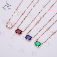 moissanite, emeraldpendent, Jewelry, Sterling