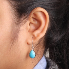 Turquoise, Dangle Earring, Gemstone Earrings, solidsilverearring