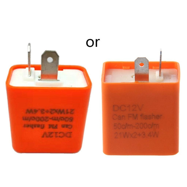 12V 2 Pin Motorcycle Blinker Adjustable LED Flasher Relay Turn Signal ...