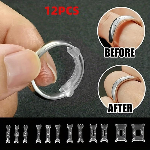 12pcs Ring Size Reducer Invisible Ring Size Adjuster for Loose Rings ...