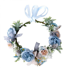 Blues, Flowers, Garland, blueflowercrownhalogarland