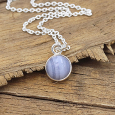 Blues, gemstonependantnecklace, minimalistpendantnecklace, bluelaceagatenecklace